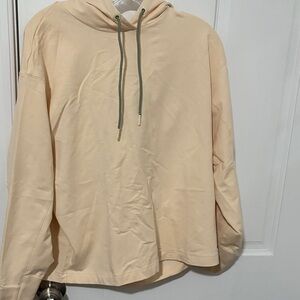 Cream Hoodie with Drawstring